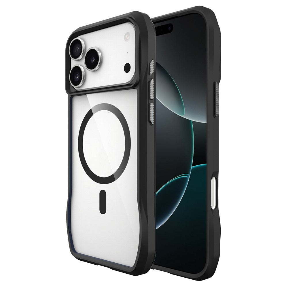 For iPhone 17 Pro Max Case Compatible with MagSafe Solid Border TPU + PC Phone Cover - Black