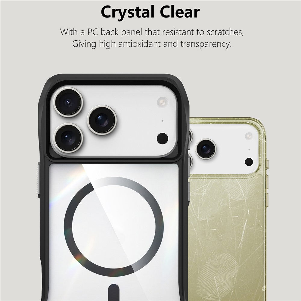 For iPhone 17 Pro Max Case Compatible with MagSafe Solid Border TPU + PC Phone Cover - Black