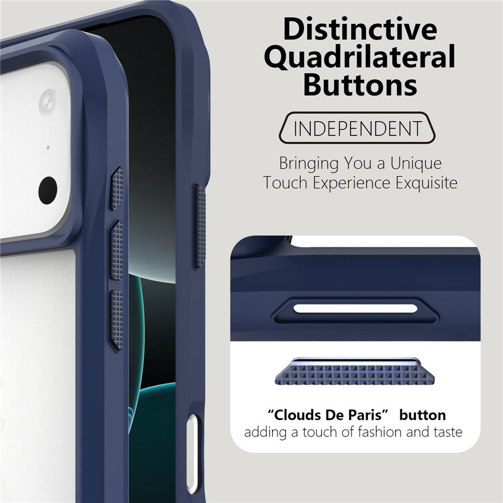 For iPhone 17 Pro Max Case Anti-Scratch TPU + PC Hybrid Phone Cover - Blue