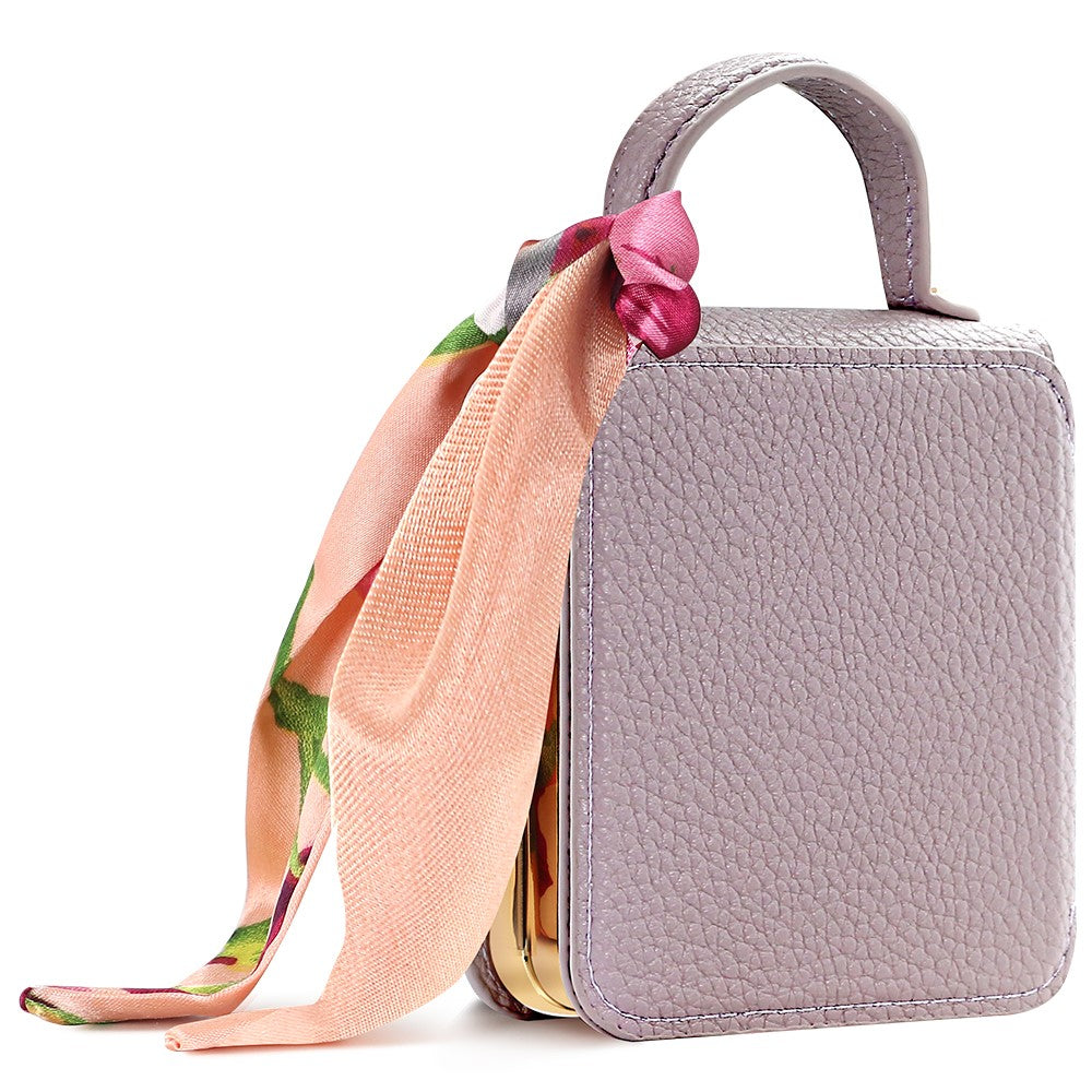 For Samsung Galaxy Z Flip7 5G Case PU Leather + PC Tote Phone Cover with Mirror - Purple