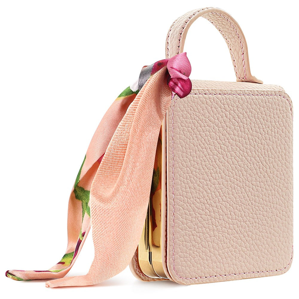 For Samsung Galaxy Z Flip7 5G Case PU Leather + PC Tote Phone Cover with Mirror - Beige