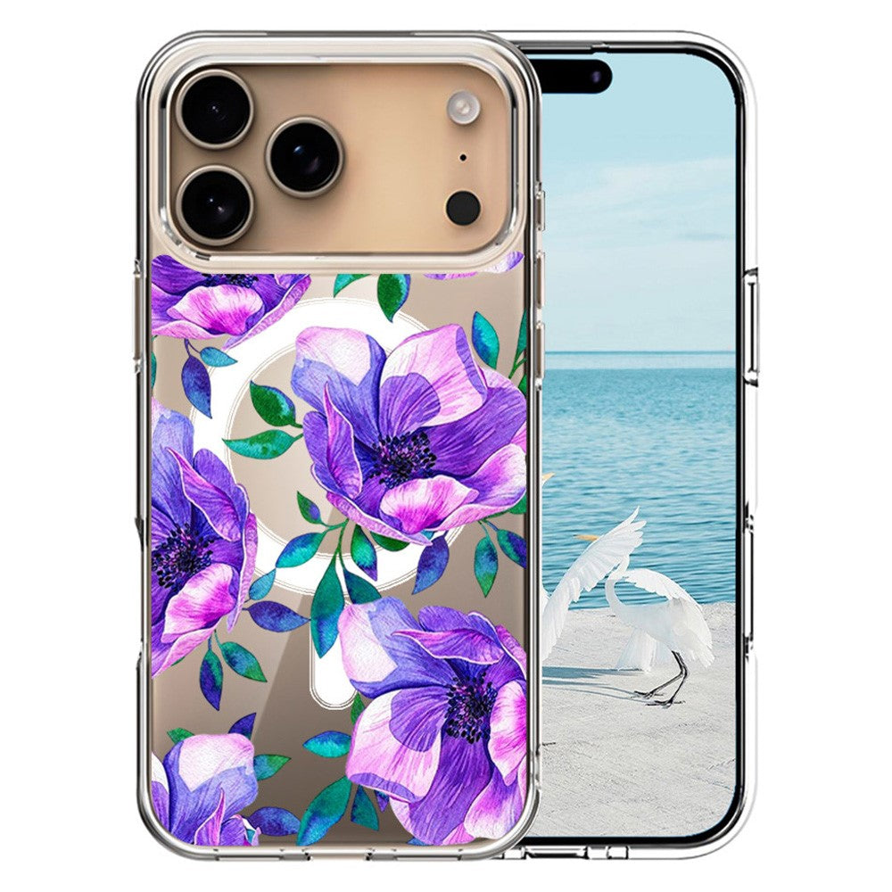 For iPhone 17 Pro Max Case Compatible with MagSafe Pattern Printing TPU PC Phone Back Cover - QHCX 004