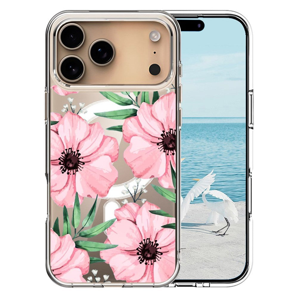 For iPhone 17 Pro Max Case Compatible with MagSafe Pattern Printing TPU PC Phone Back Cover - QHCX 005