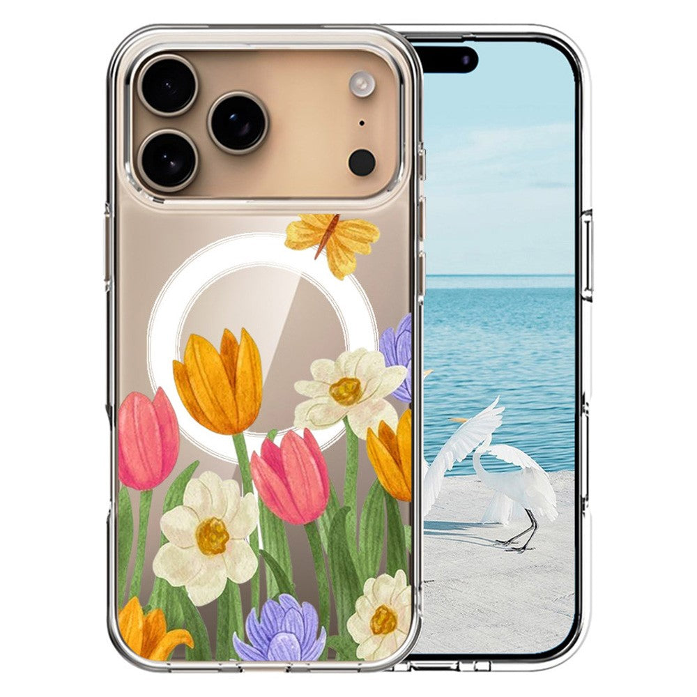 For iPhone 17 Pro Max Case Compatible with MagSafe Pattern Printing TPU PC Phone Back Cover - QHCX 007