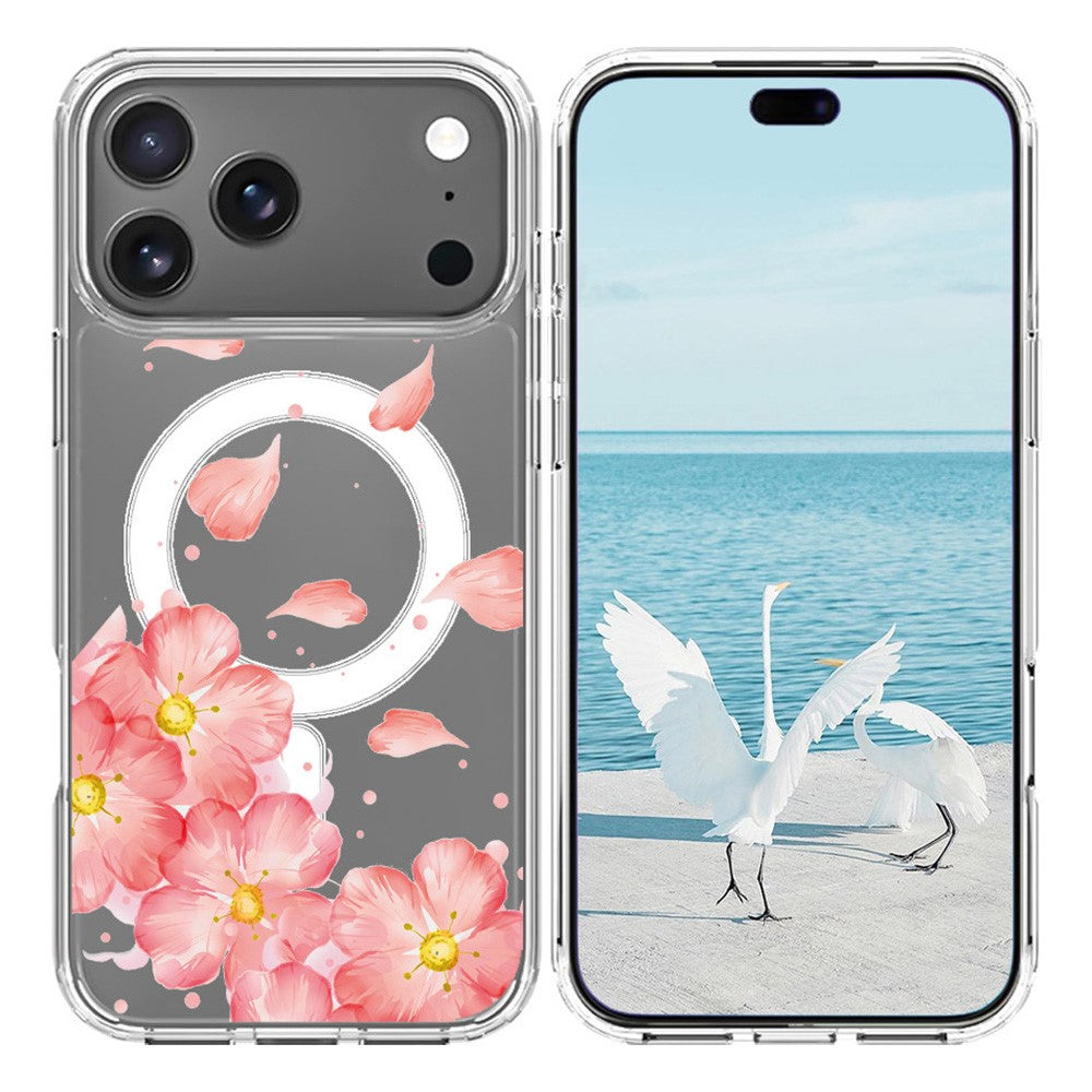 For iPhone 17 Pro Max Case Compatible with MagSafe Pattern Printing TPU PC Phone Back Cover - QHCX 015