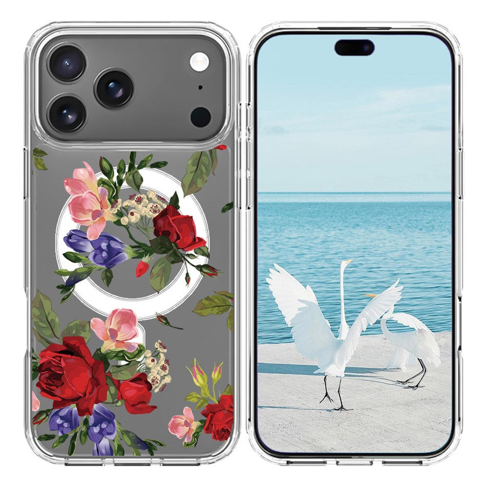 For iPhone 17 Pro Max Case Compatible with MagSafe Pattern Printing TPU PC Phone Back Cover - QHCX 020