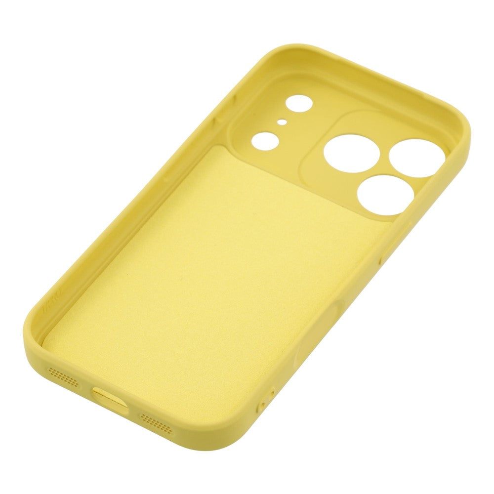For iPhone 17 Pro Max Silicone Case with Strap Ring Kickstand Phone Cover - Yellow