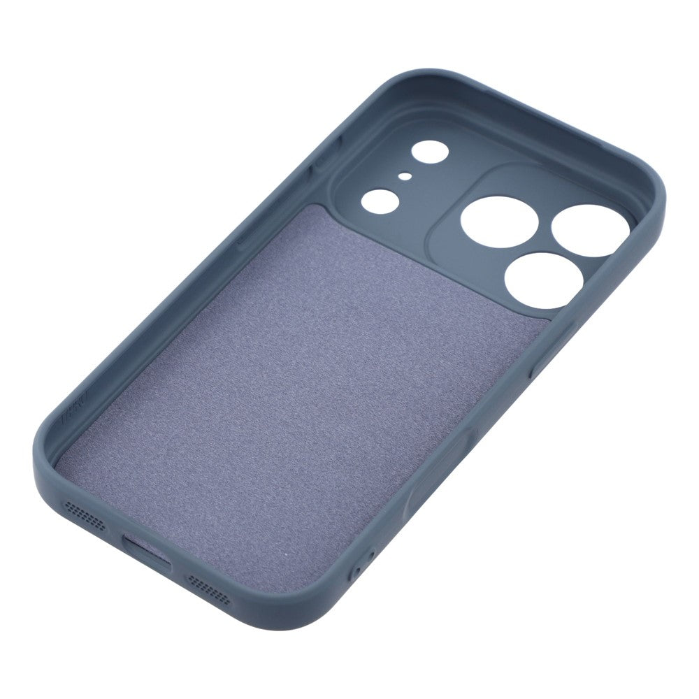 For iPhone 17 Pro Max Silicone Case with Strap Ring Kickstand Phone Cover - Dark Blue
