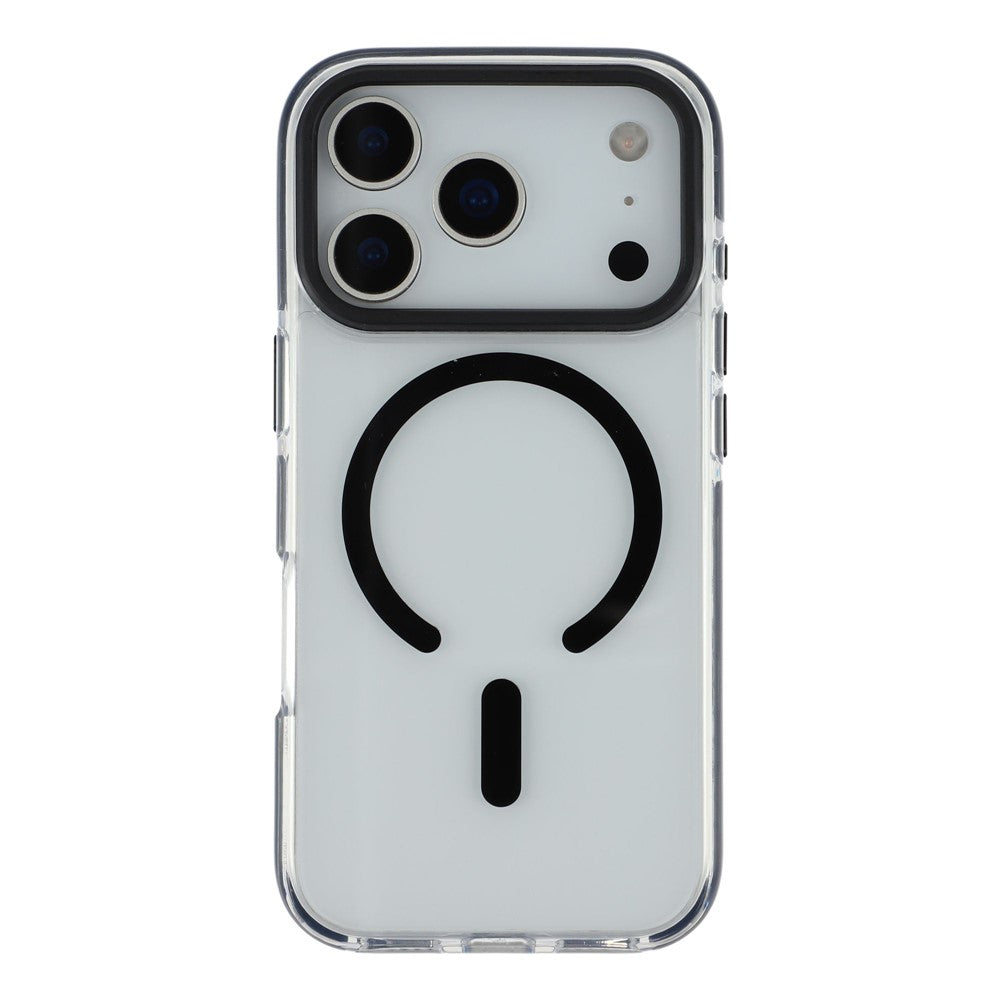 For iPhone 17 Pro Max Case Compatible with MagSafe TPU + PC Clear Back Phone Cover - Black