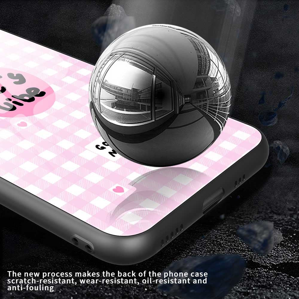 For iPhone 17 Pro Max Case PC TPU Tempered Glass Pattern Printing Phone Back Cover - B0118
