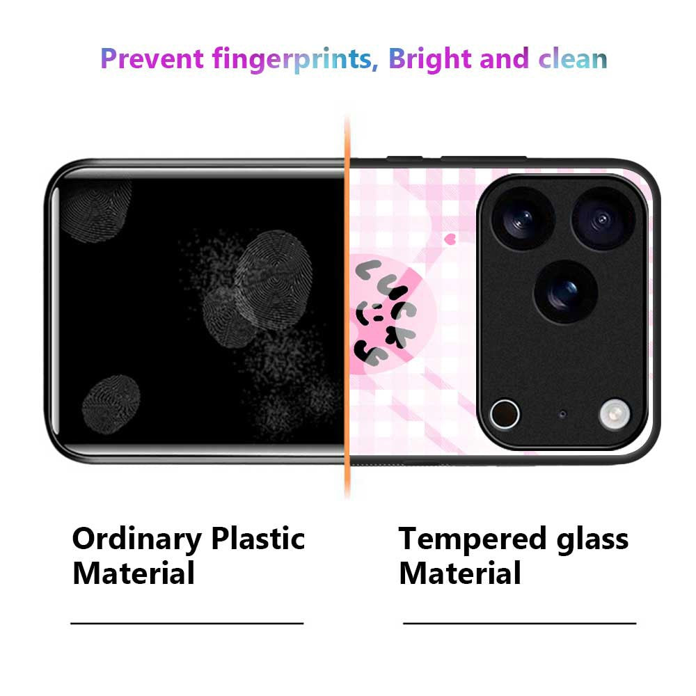 For iPhone 17 Pro Max Case PC TPU Tempered Glass Pattern Printing Phone Back Cover - B0118