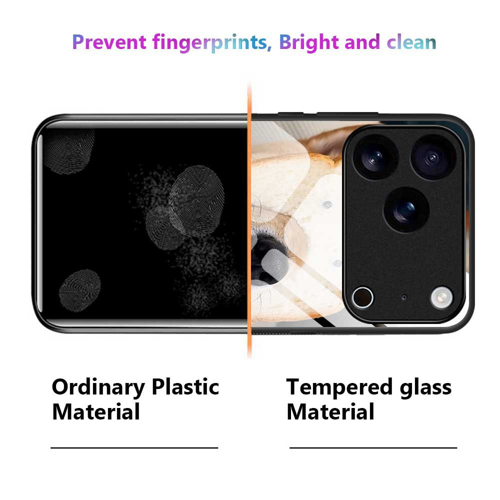 For iPhone 17 Pro Max Case PC TPU Tempered Glass Pattern Printing Phone Back Cover - B0120