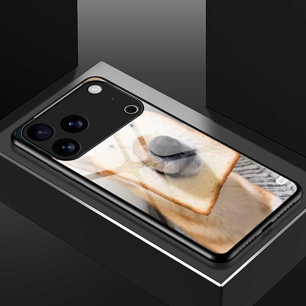 For iPhone 17 Pro Max Case PC TPU Tempered Glass Pattern Printing Phone Back Cover - B0120