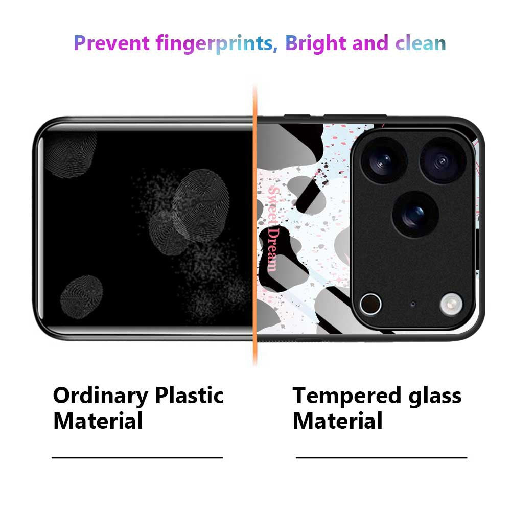 For iPhone 17 Pro Max Case PC TPU Tempered Glass Pattern Printing Phone Back Cover - B0121