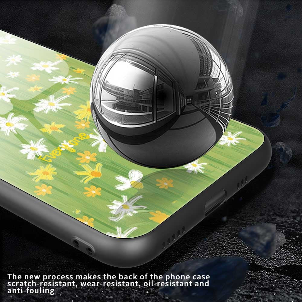 For iPhone 17 Pro Max Case PC TPU Tempered Glass Pattern Printing Phone Back Cover - B0126