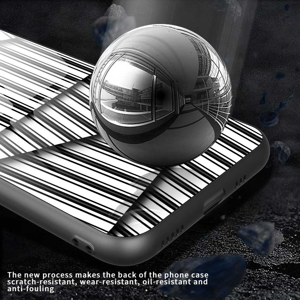 For iPhone 17 Pro Max Case PC TPU Tempered Glass Pattern Printing Phone Back Cover - B0128