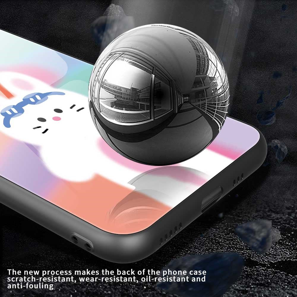 For iPhone 17 Pro Max Case PC TPU Tempered Glass Pattern Printing Phone Back Cover - B0129