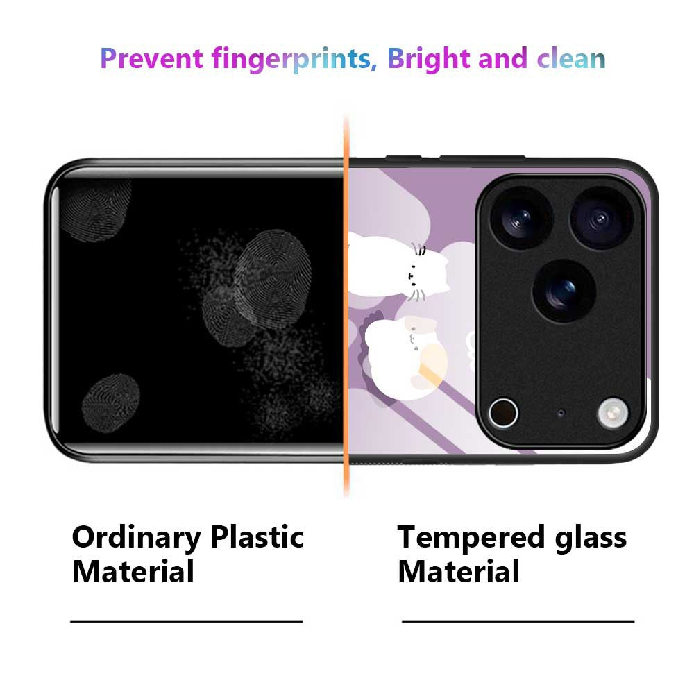 For iPhone 17 Pro Max Case PC TPU Tempered Glass Pattern Printing Phone Back Cover - B0131