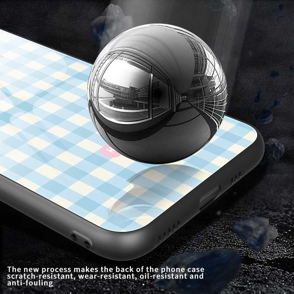 For iPhone 17 Pro Max Case PC TPU Tempered Glass Pattern Printing Phone Back Cover - B0137