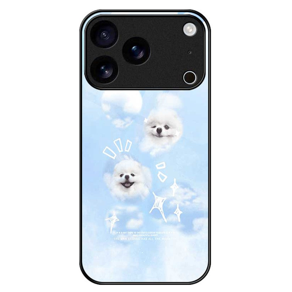 For iPhone 17 Pro Max Case PC TPU Tempered Glass Pattern Printing Phone Back Cover - B0141