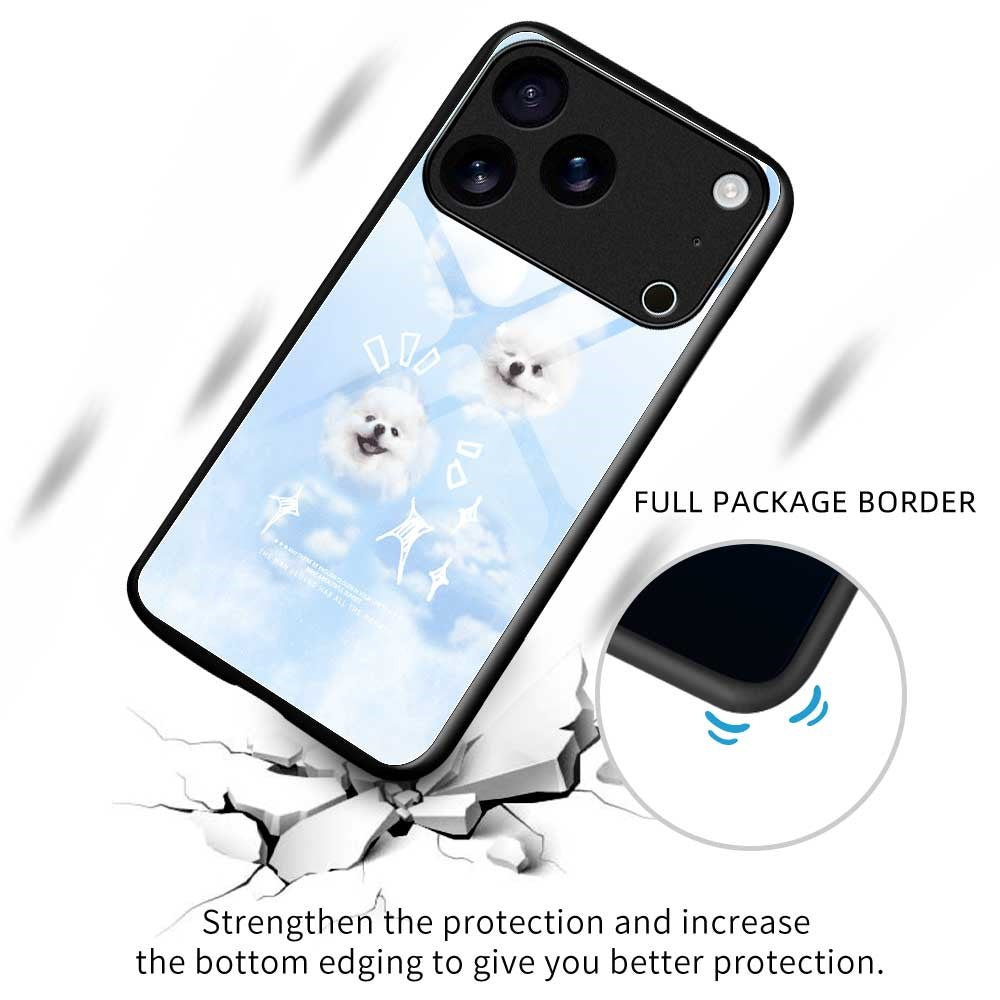 For iPhone 17 Pro Max Case PC TPU Tempered Glass Pattern Printing Phone Back Cover - B0141