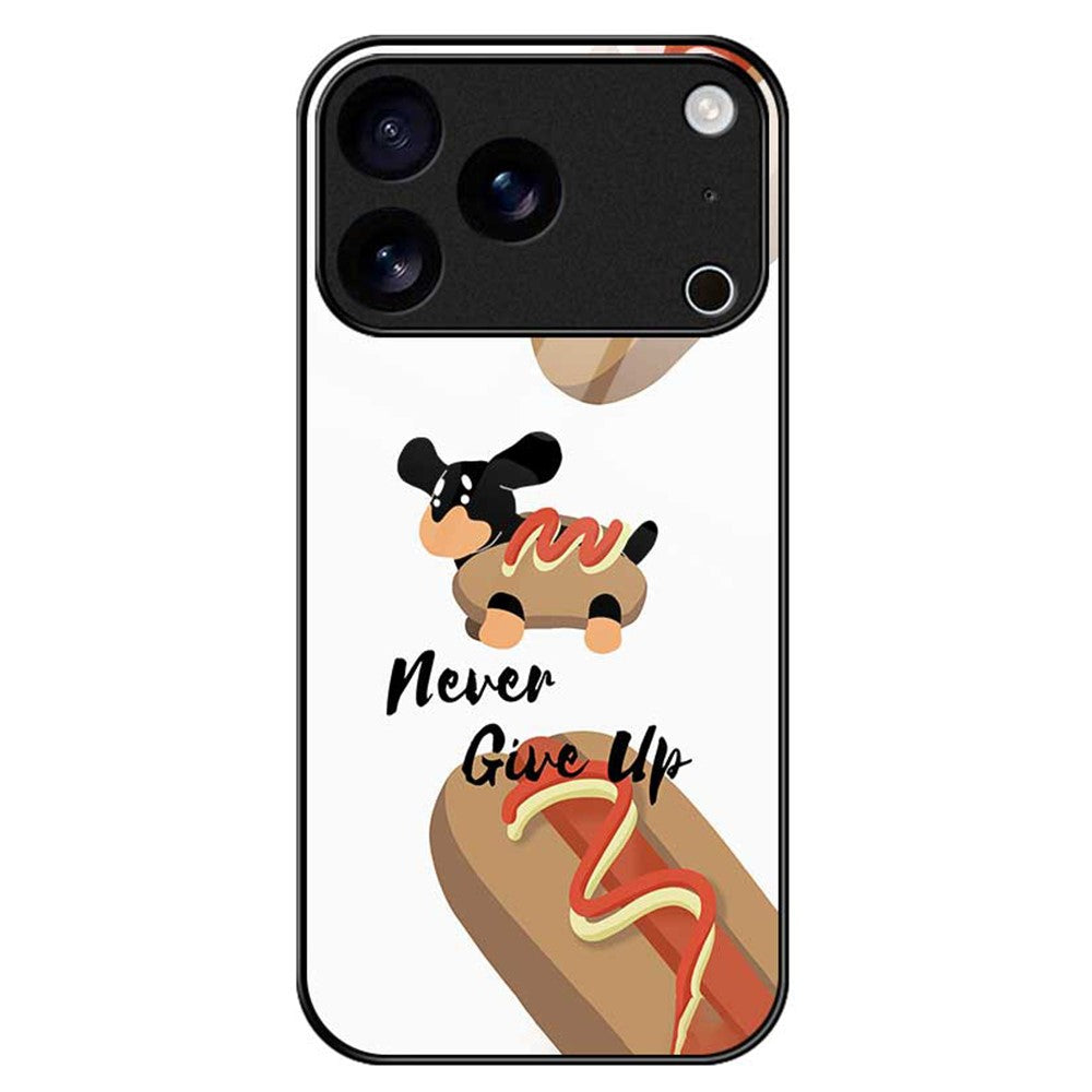 For iPhone 17 Pro Max Case TPU PC Tempered Glass Pattern Printing Phone Back Cover - B0153