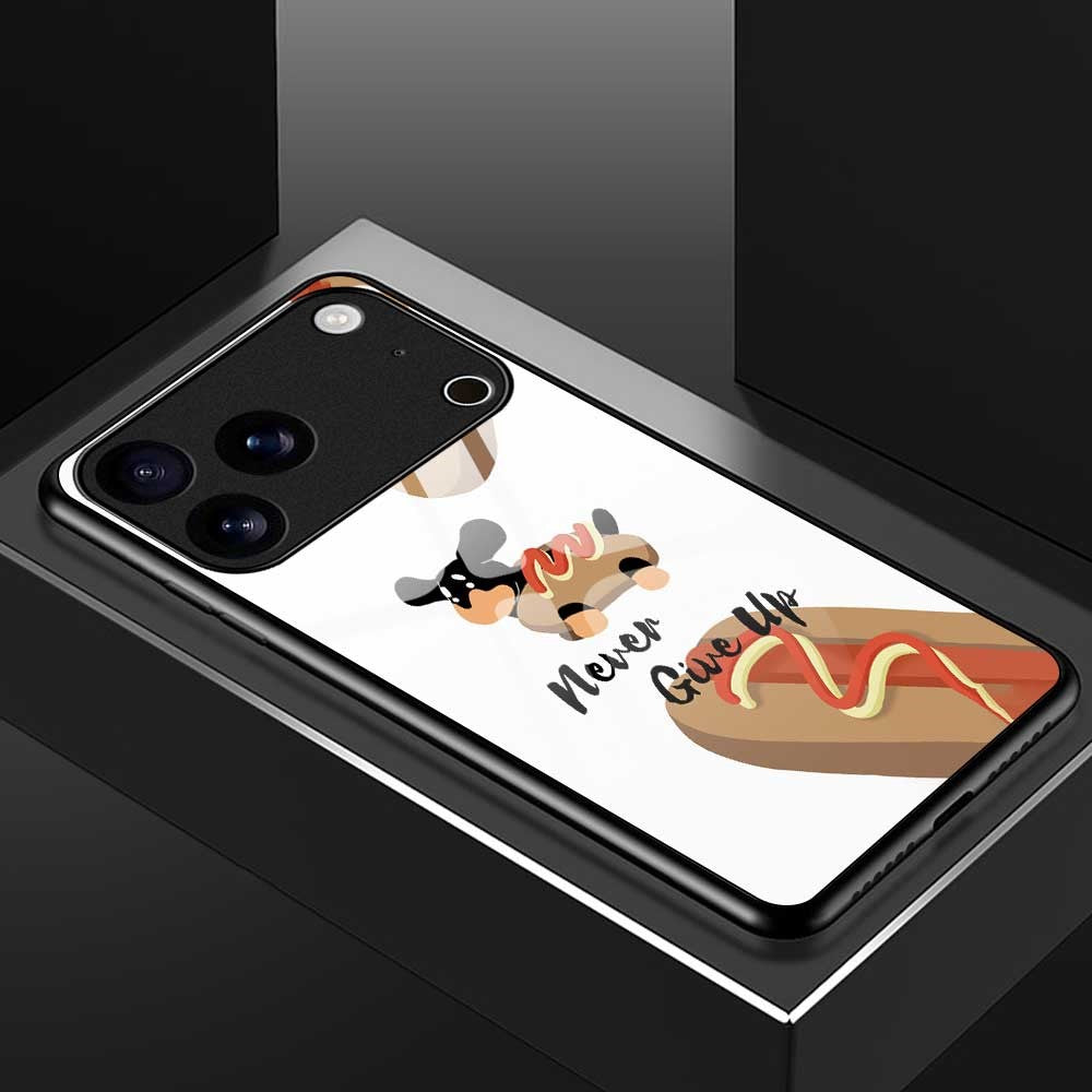 For iPhone 17 Pro Max Case TPU PC Tempered Glass Pattern Printing Phone Back Cover - B0153