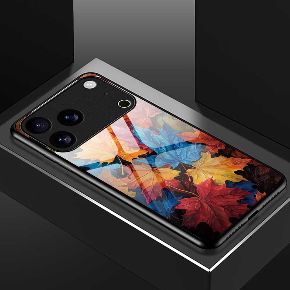 For iPhone 17 Pro Max Case TPU PC Tempered Glass Pattern Printing Phone Back Cover - B0165