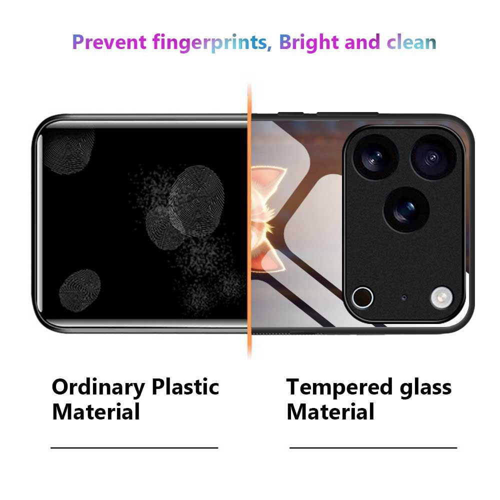 For iPhone 17 Pro Max Case TPU PC Tempered Glass Pattern Printing Phone Back Cover - B0167
