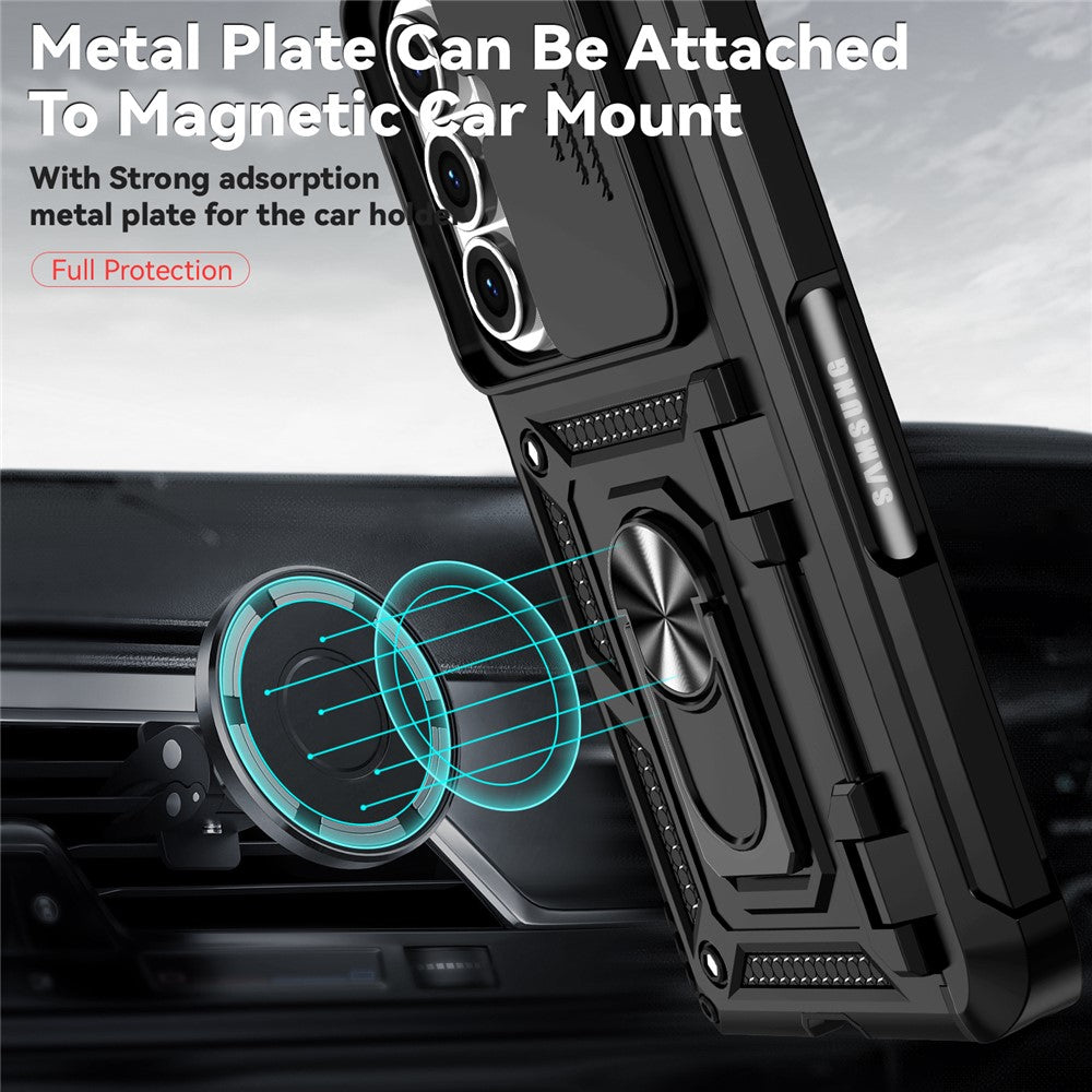 For Samsung Galaxy Z Fold7 5G Case with Wrist Strap / Kickstand Hinge Protection PC + TPU Phone Cover - Black