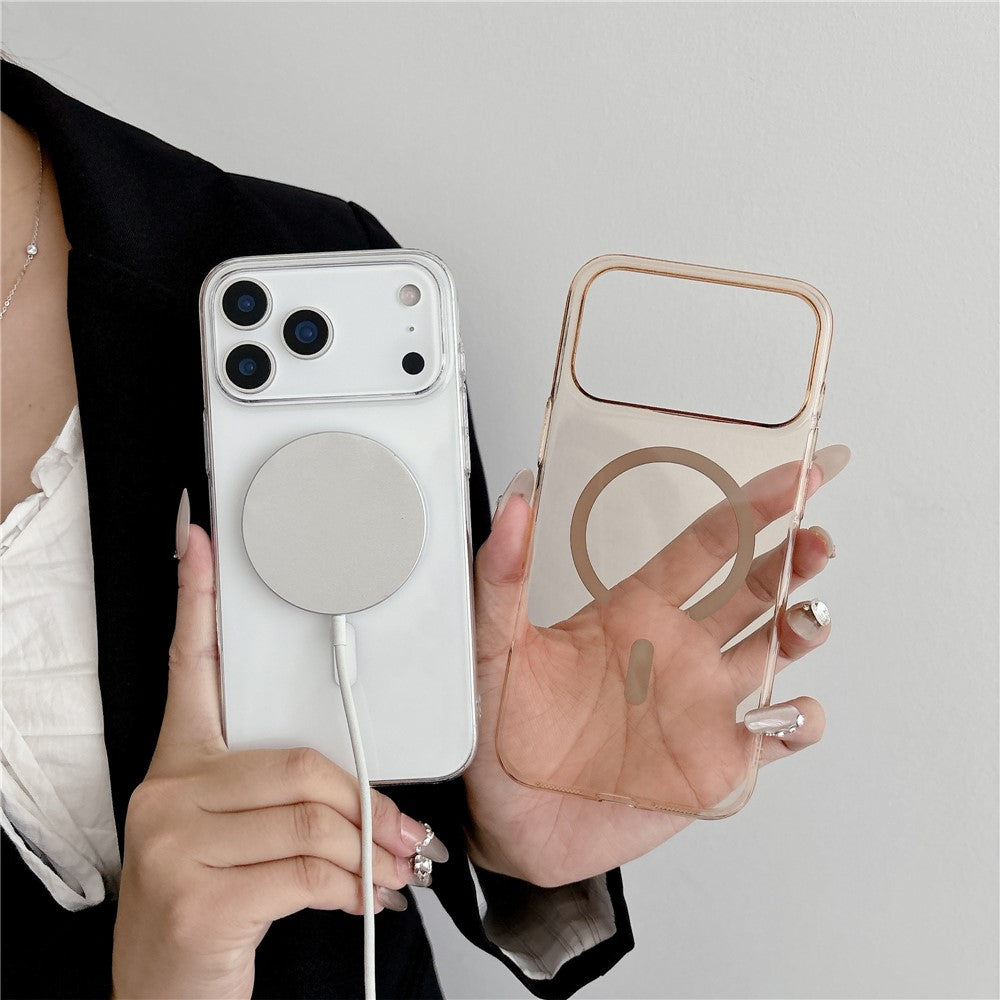 For iPhone 17 Pro Max Crystal Clear Case Compatible with MagSafe Hard PC Phone Cover - Transparent White