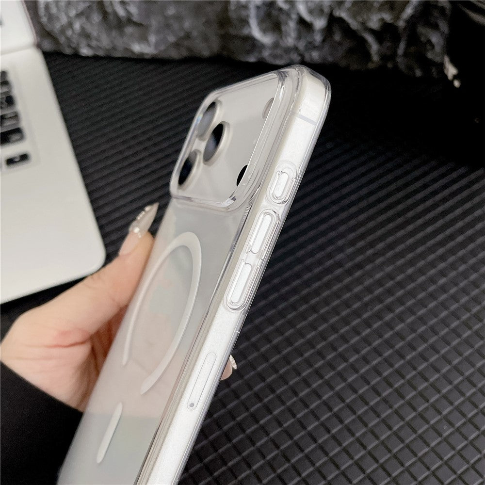 For iPhone 17 Pro Max Crystal Clear Case Compatible with MagSafe Hard PC Phone Cover - Desert Gold