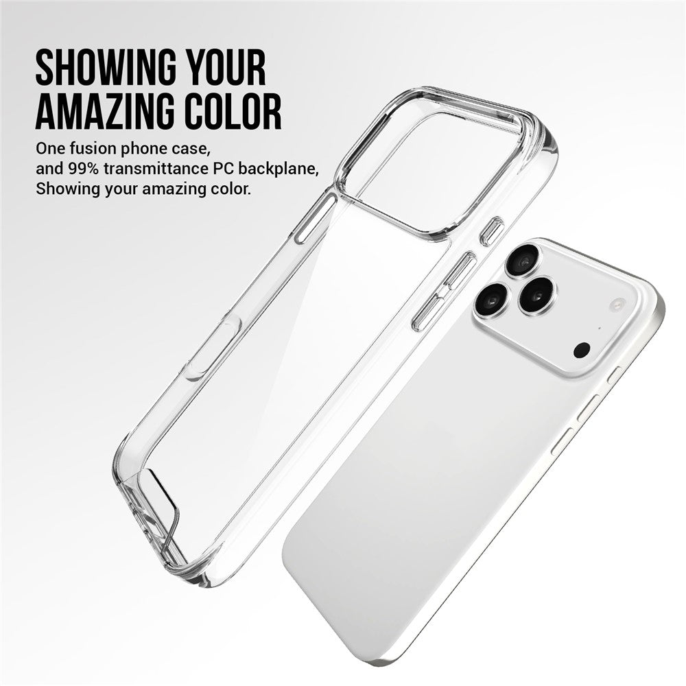 For iPhone 17 Pro Max Case TPU Frame Clear PC Back Phone Cover
