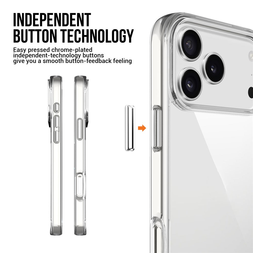 For iPhone 17 Pro Max Case TPU Frame Clear PC Back Phone Cover