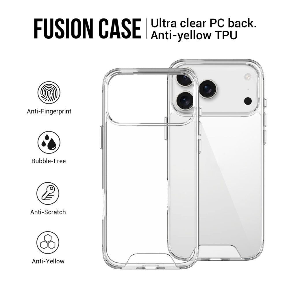 For iPhone 17 Pro Max Case TPU Frame Clear PC Back Phone Cover