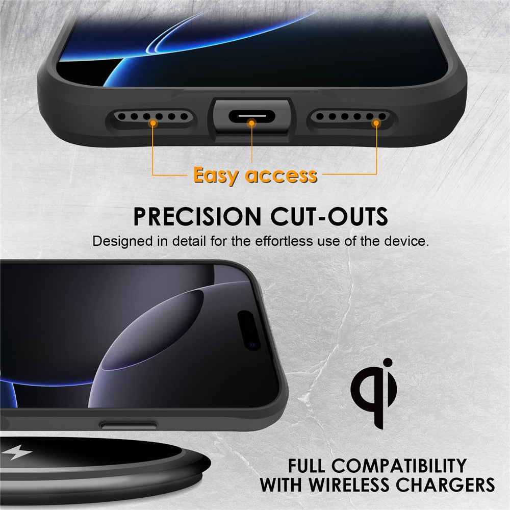 For iPhone 17 Pro Max Case Hybrid Hard PC Soft TPU Shockproof Phone Cover - Black