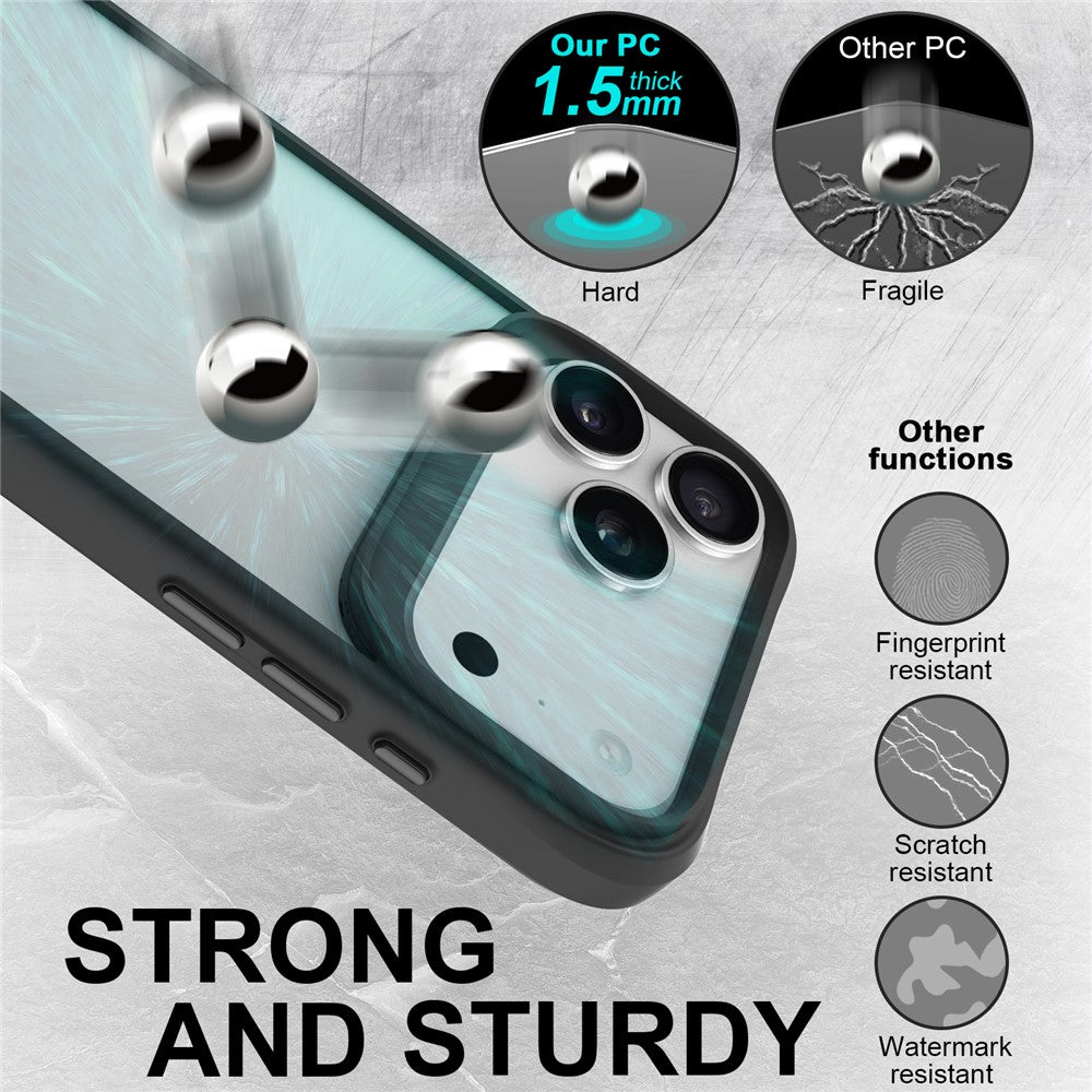 For iPhone 17 Pro Max Case Hybrid Hard PC Soft TPU Shockproof Phone Cover - Black