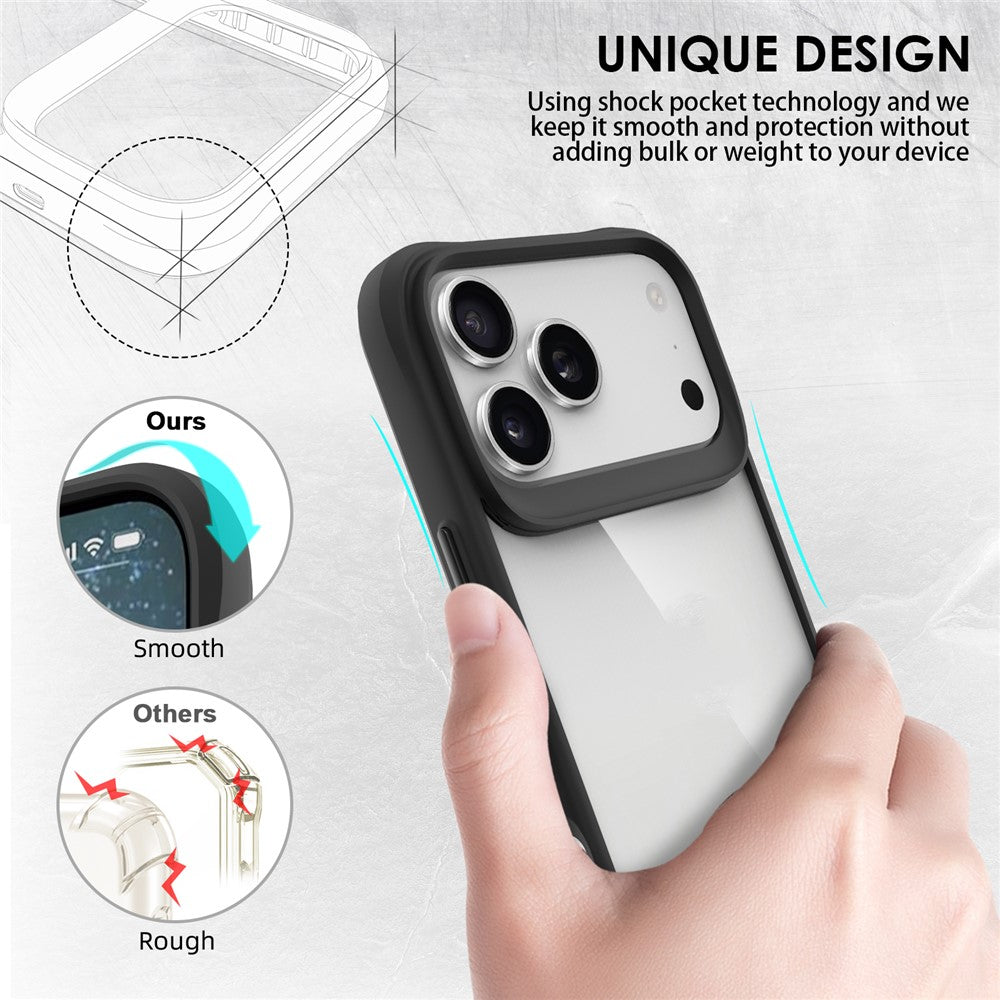 For iPhone 17 Pro Max Case Hybrid Hard PC Soft TPU Shockproof Phone Cover - Black