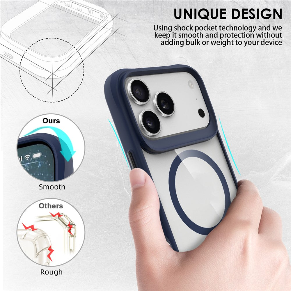 For iPhone 17 Pro Max Case Compatible with MagSafe Hybrid Hard PC Soft TPU Shockproof Phone Cover - Blue