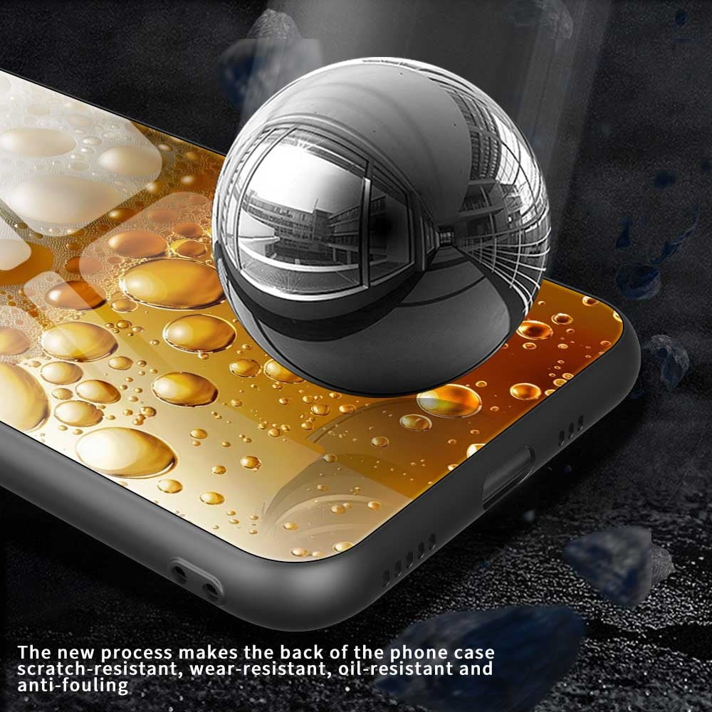 For iPhone 17 Pro Max Case Anti Drop PC TPU Tempered Glass Pattern Printing Phone Back Cover - B0184