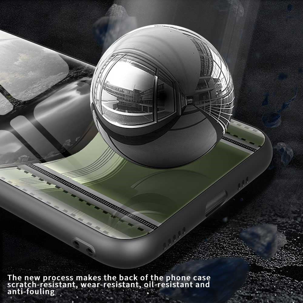 For iPhone 17 Pro Max Case Anti Drop PC TPU Tempered Glass Pattern Printing Phone Back Cover - B0185