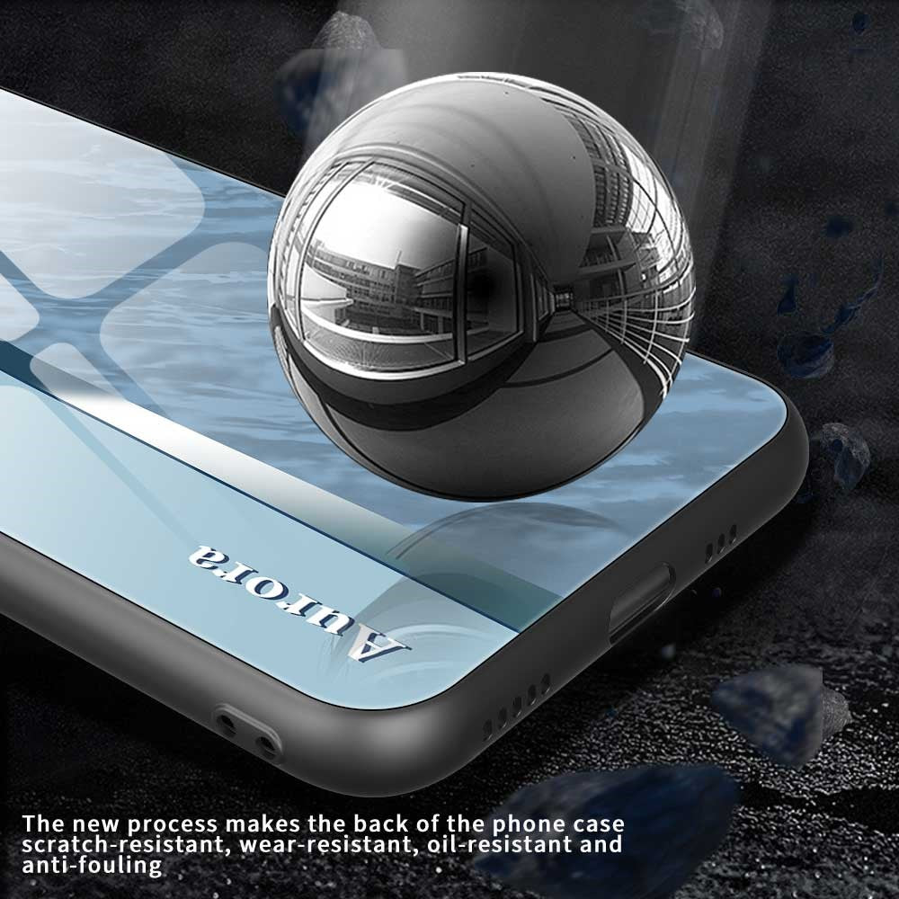 For iPhone 17 Pro Max Case Anti Drop PC TPU Tempered Glass Pattern Printing Phone Back Cover - B0186