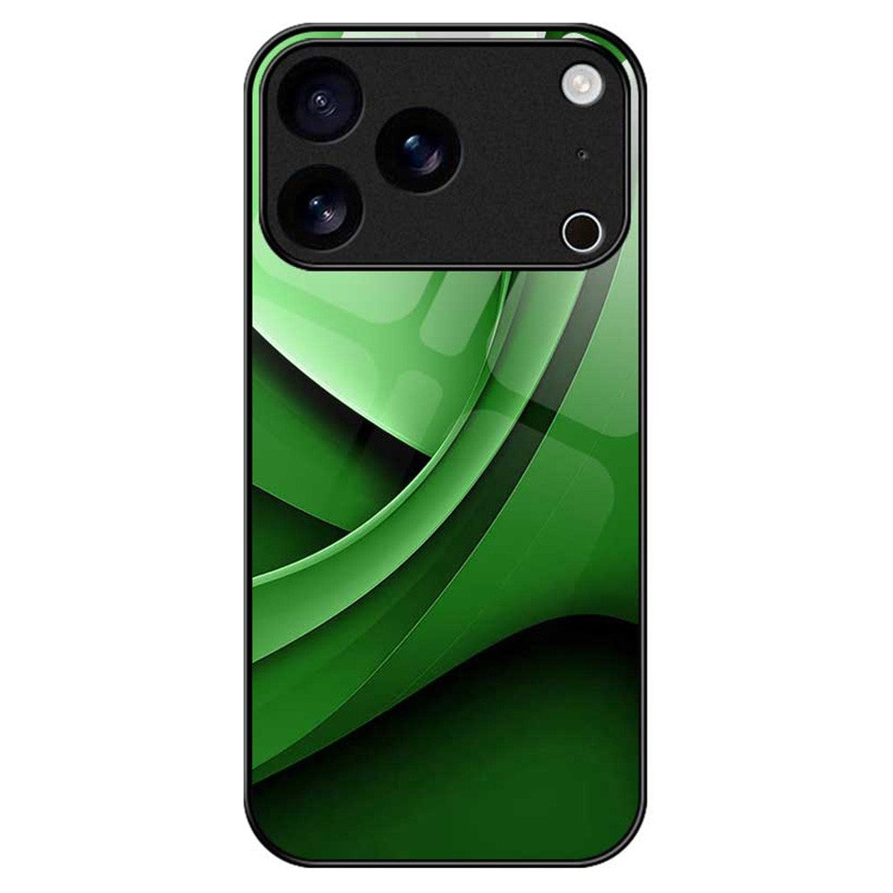 For iPhone 17 Pro Max Case Anti Drop PC TPU Tempered Glass Pattern Printing Phone Back Cover - B0192