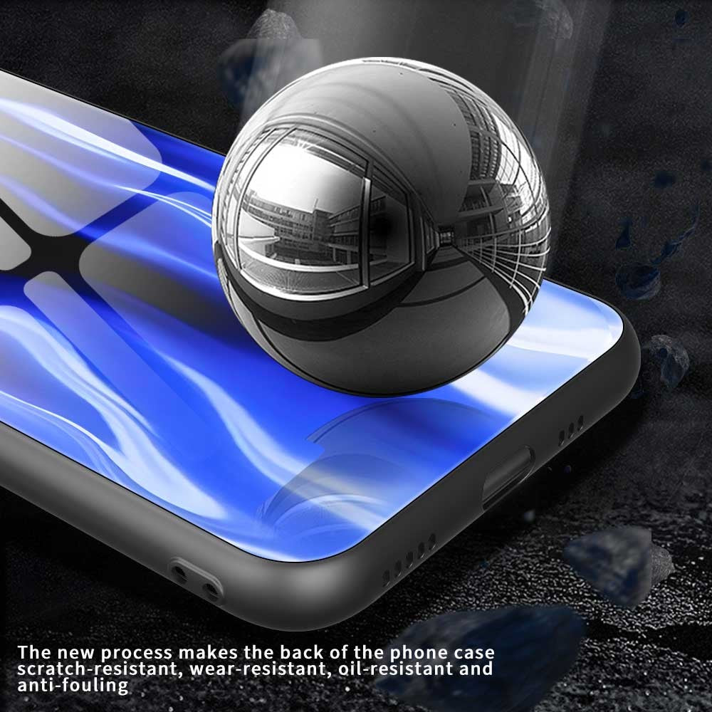 For iPhone 17 Pro Max Case Anti Drop TPU PC Tempered Glass Pattern Printing Phone Back Cover - B0193