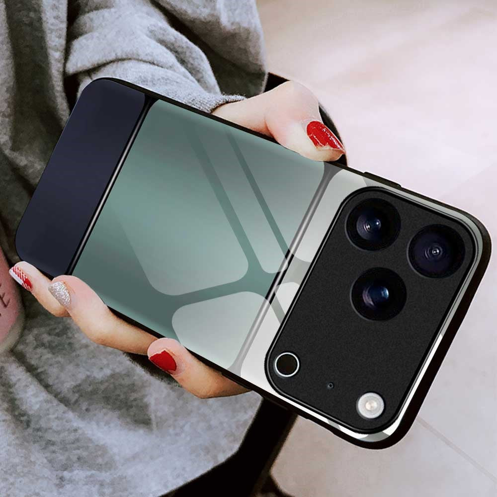 For iPhone 17 Pro Max Case Anti Drop TPU PC Tempered Glass Pattern Printing Phone Back Cover - B0194