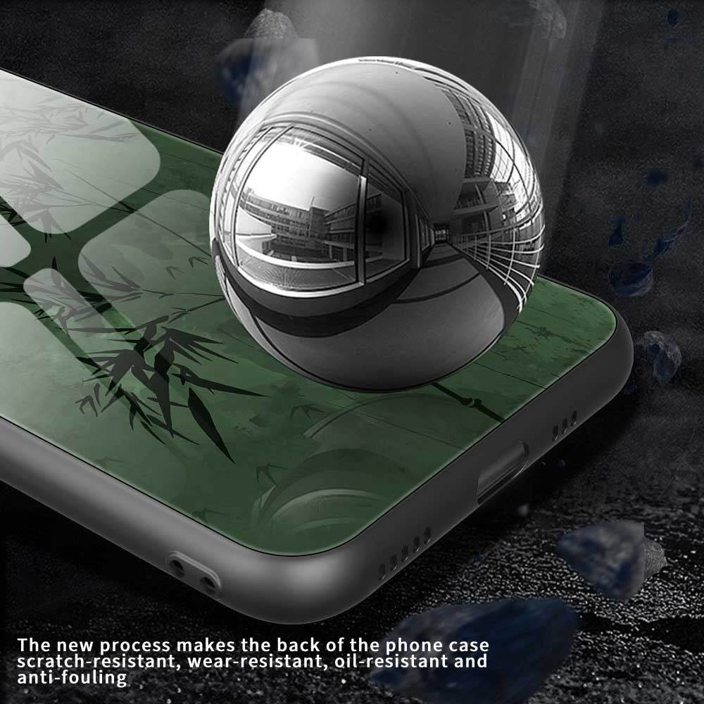 For iPhone 17 Pro Max Case Anti Drop TPU PC Tempered Glass Pattern Printing Phone Back Cover - B0201