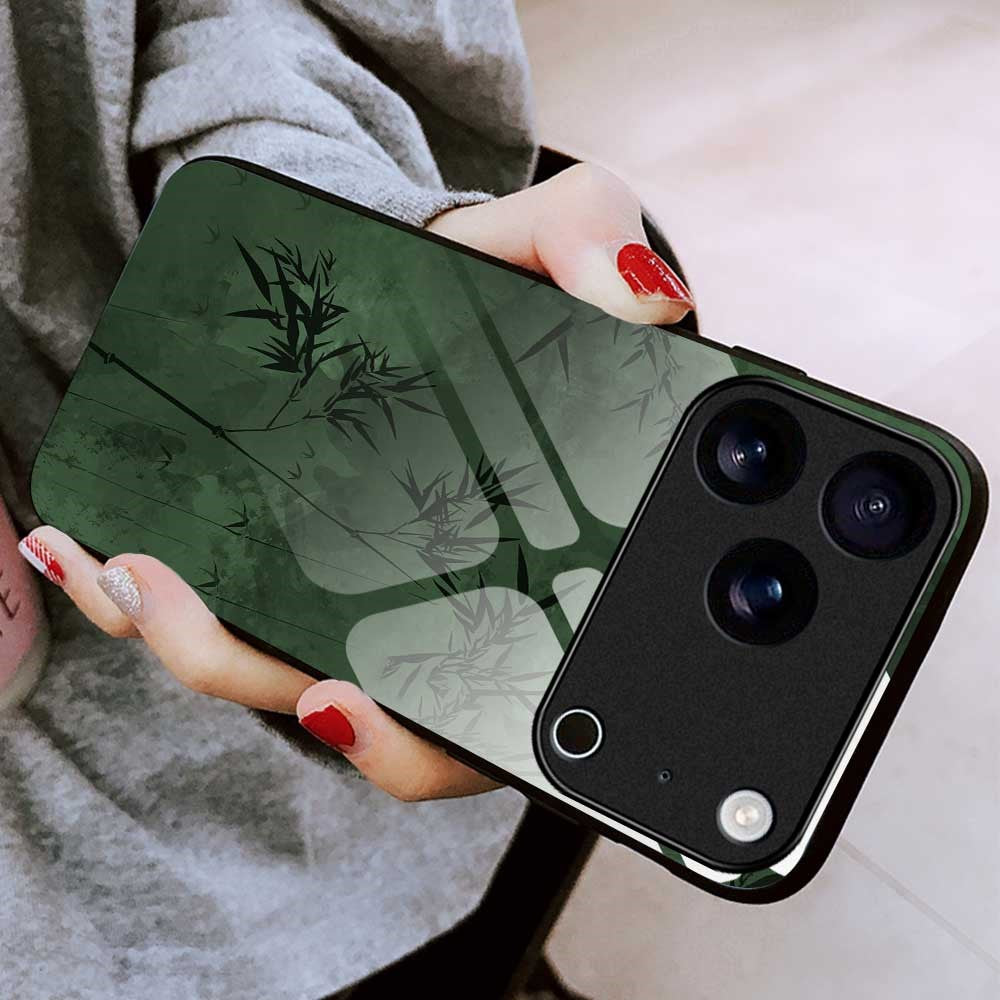 For iPhone 17 Pro Max Case Anti Drop TPU PC Tempered Glass Pattern Printing Phone Back Cover - B0201