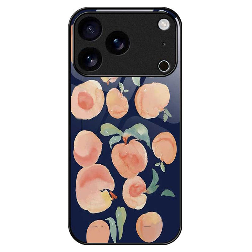 For iPhone 17 Pro Max Case Anti Drop TPU PC Tempered Glass Pattern Printing Phone Back Cover - B0203