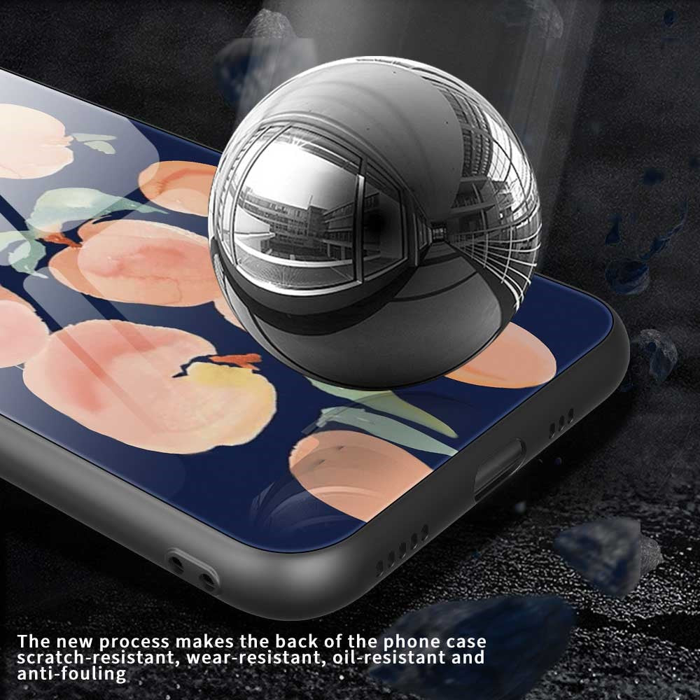 For iPhone 17 Pro Max Case Anti Drop TPU PC Tempered Glass Pattern Printing Phone Back Cover - B0203