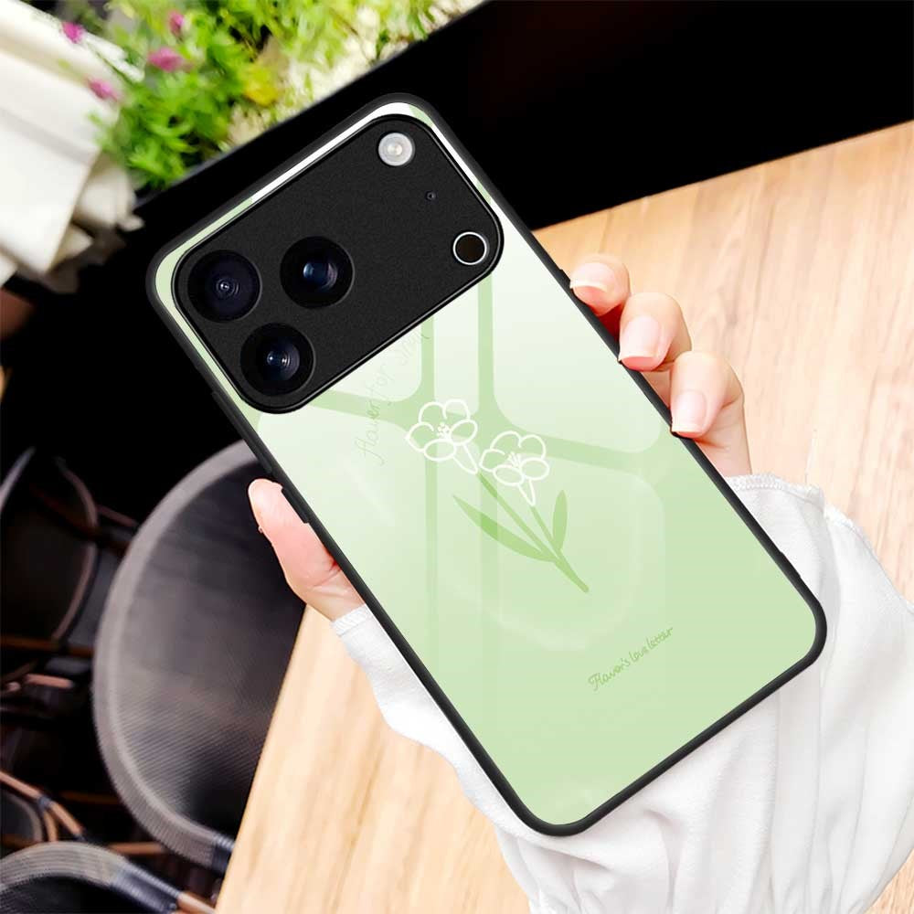 For iPhone 17 Pro Max Case Anti Drop TPU PC Tempered Glass Pattern Printing Phone Back Cover - B0204